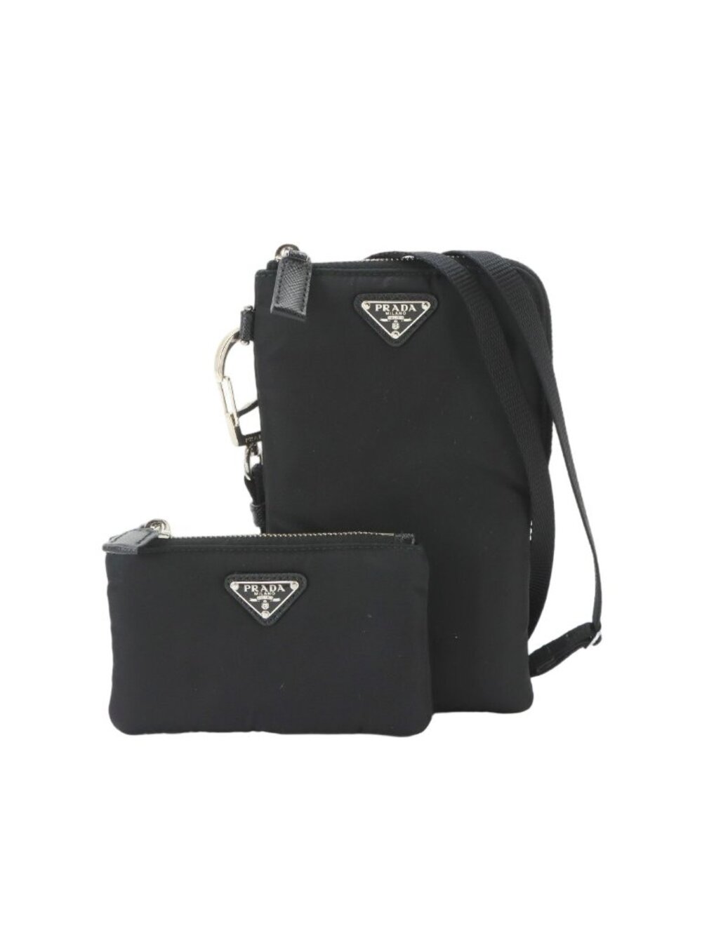 Prada Pouch Nylon Black Silver